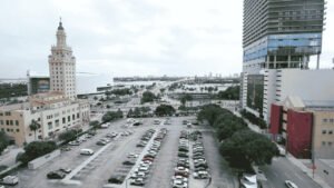 Aerial view of Miami land gifted for Trump Presidential Library